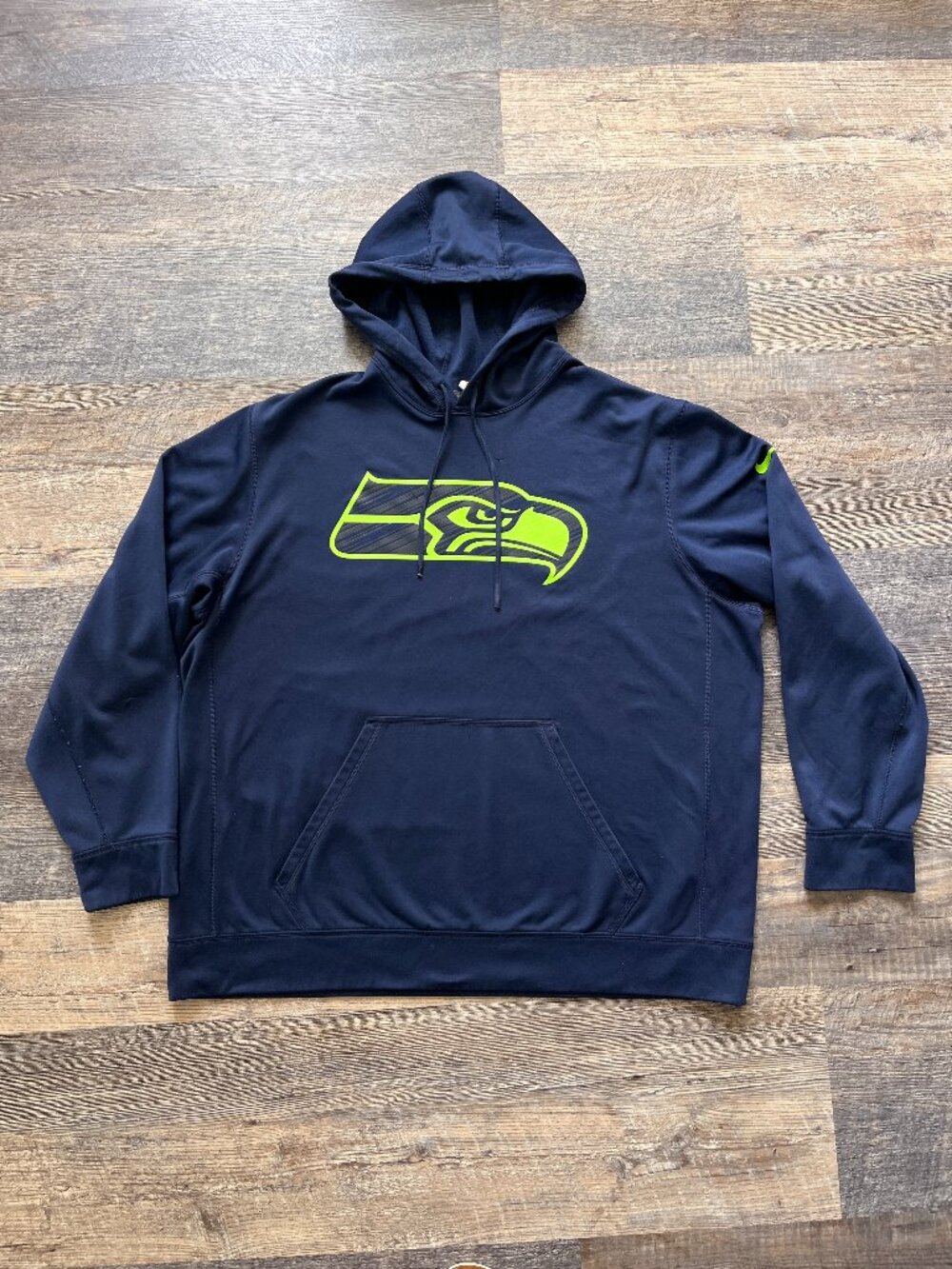 Nike Therma-Fit NFL Team Apparel Seahawks Logo Navy Hoodie XXL